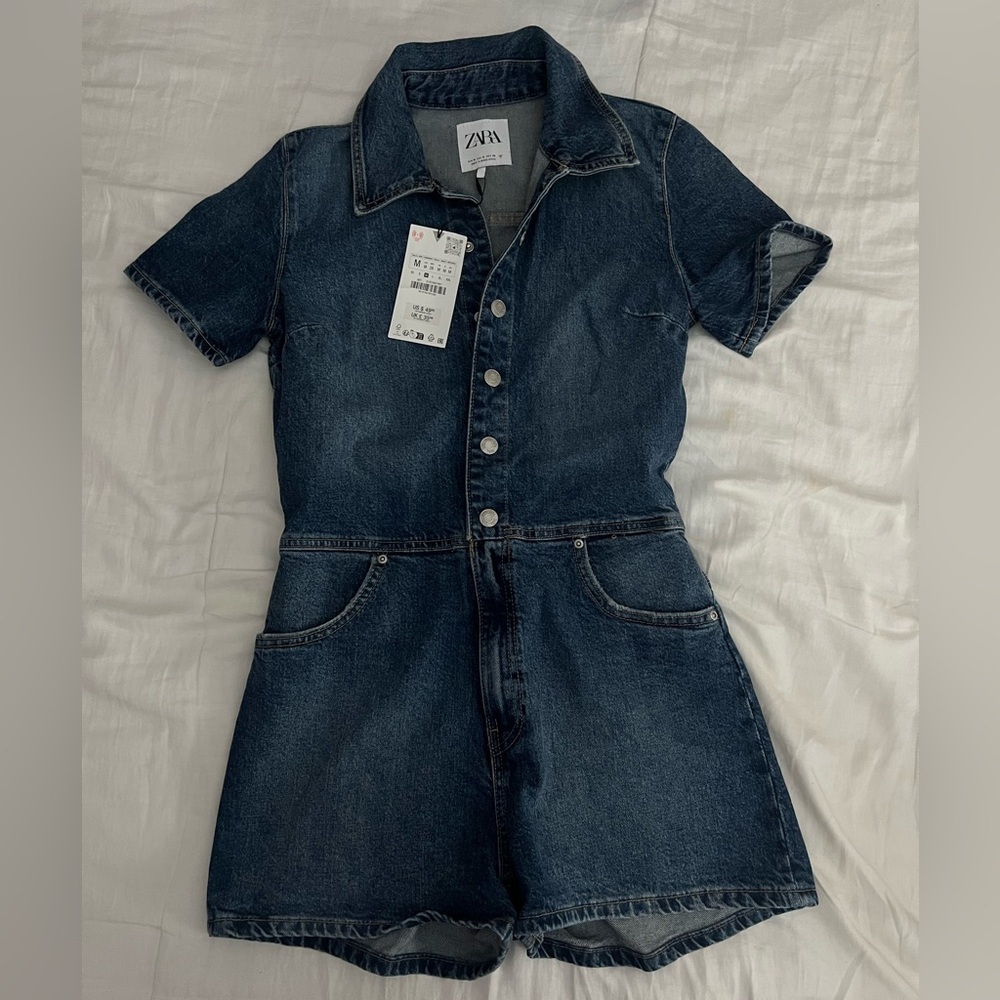 Zara Denim Romper